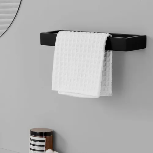 Vista 2 de KES Toallero negro para toalla de baño, toallero de mano de 10 pulgadas, accesorios de baño modernos, montaje en pared, acero inoxidable SUS304