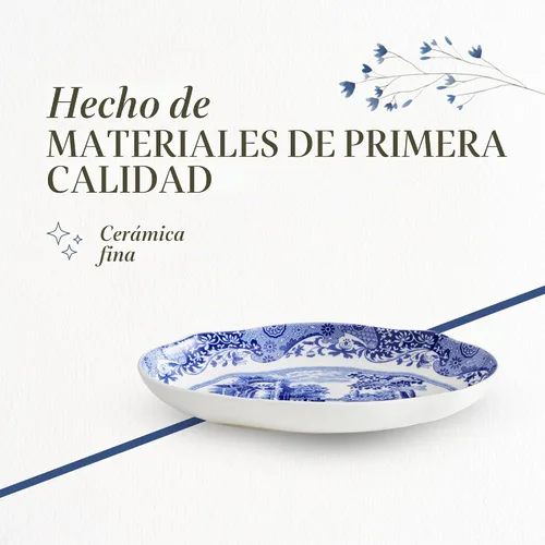 Vista 4 de Spode - Plato de pepinillo italiano azul italiano azul - BlueWhite