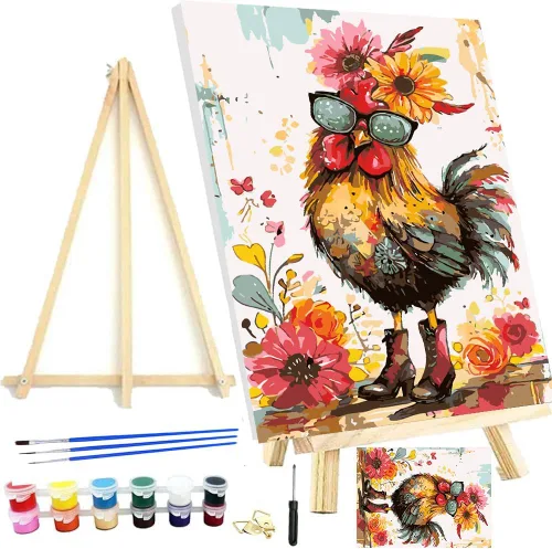 Vista 10 de Meothan Kits de pintura por números para adultos enmarcados, pintura de otoño por números para adultos principiantes, kits de pintura de calabaza
