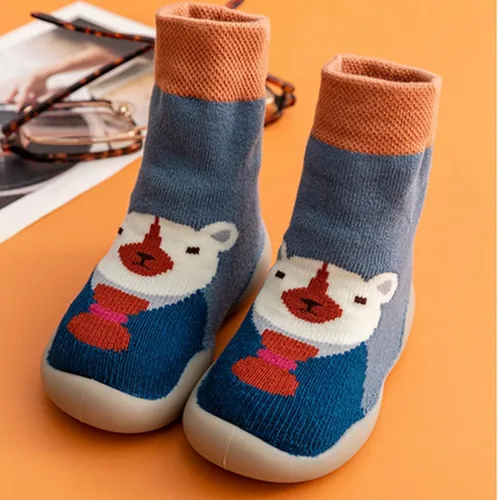 Vista 2 de 2 pares de calcetines de bebé antideslizantes de suela suave de goma para bebés