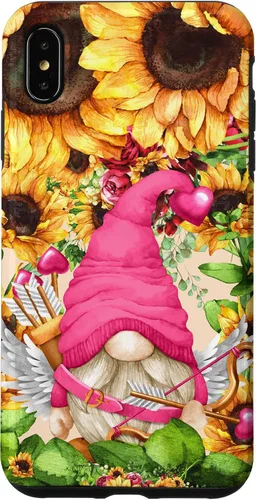 Vista 11 de Valentines Gnome in Cupid Costume for Women with Sunflower Case for iPhone 17