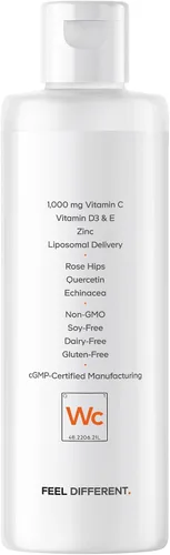 Vista 9 de Codeage Vitamina C líquida de 1000 mg, vitaminas D3, E y zinc, rosa HIPS, quercetina, equinácea, suplemento de vitamina C liposomal vegano, sin OMG