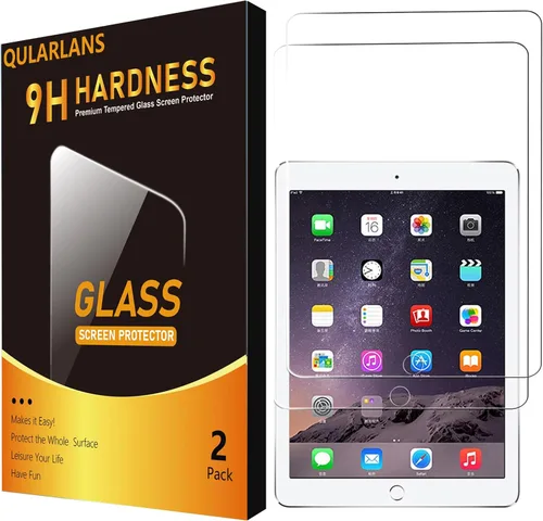 Vista 9 de Qularlans Paquete de 2 protectores de pantalla para iPad de 9ª, 8ª, 7ª generación de 10.2 pulgadas 2021/2020/2019, película de vidrio templado