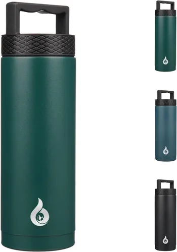 Vista 52 de BJPKPK Botella de agua aislada de un galón (128 onzas), de acero inoxidable, apta para lavavajillas, jarra sin BPA con mango ergonómico y parte