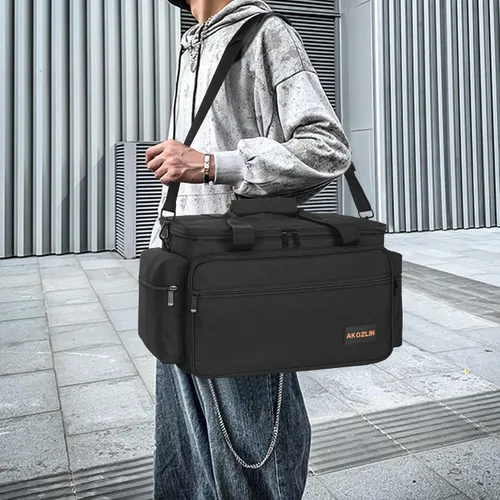Vista 6 de AKOZLIN Bolsa Organizadora de Archivos de Cable con Divisores Desmontables para Equipo de DJ, Accesorios de Instrumentos de Sonido