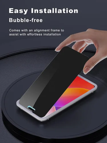 Vista 5 de GIGIKISS Protector de pantalla de privacidad compatible con iPhone 15 Plus de 6.7 pulgadas, protector de pantalla de vidrio templado HD antiespía