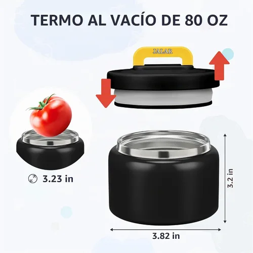 Vista 5 de MAISON HUIS Termo de sopa de 8 onzas con boca ancha, aislado al vacío, termo de alimentos de acero inoxidable a prueba de fugas para alimentos