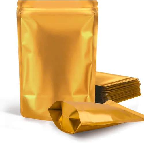 Vista 11 de FireKylin Paquete de 100 bolsas resellables con pie, bolsas a prueba de olores con cierre de cremallera de aluminio para embalaje