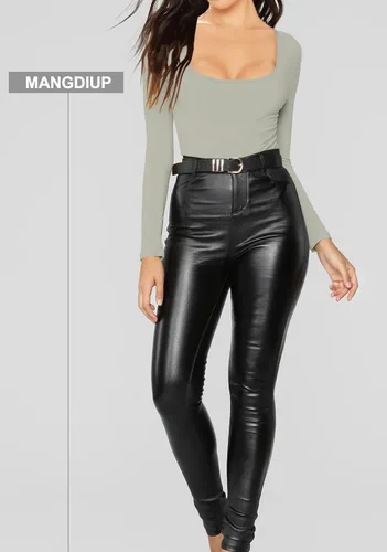 Vista 75 de MANGDIUP Body esencial para mujer, cuello redondo, manga larga, ajustado, elástico, de algodón y elastano