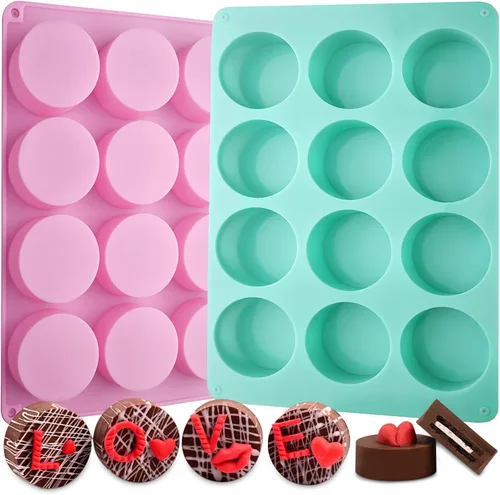 Vista 7 de Actvty - Moldes redondos para galletas cubiertas de chocolate, 3 moldes cilíndricos de silicona para chocolate, perfectos para galletas cubiertas 3