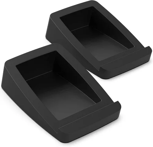 Vista 7 de HumanCentric Soporte de altavoz de escritorio para altavoces medianos, elevador en ángulo de silicona antivibración para computadora, estantería