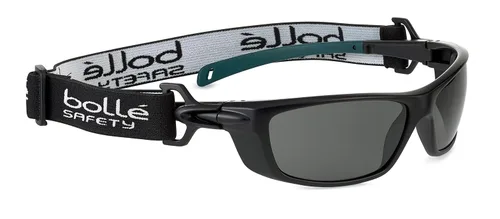 Vista 3 de Bollé Safety BAXPOLWFS, Gafas de seguridad Baxter, antiarañazos, montura azul negra, lentes polarizadas, universales