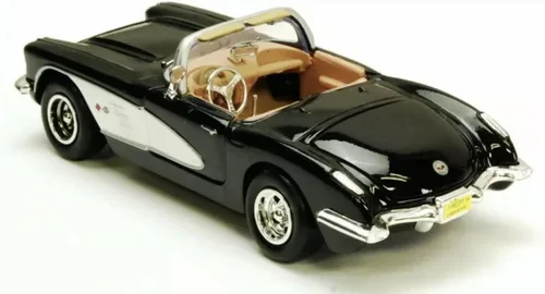 Vista 5 de Motor Max 1/24 Escala Diecast Negro 1959 Chevy Corvette Convertible Modelo Coche
