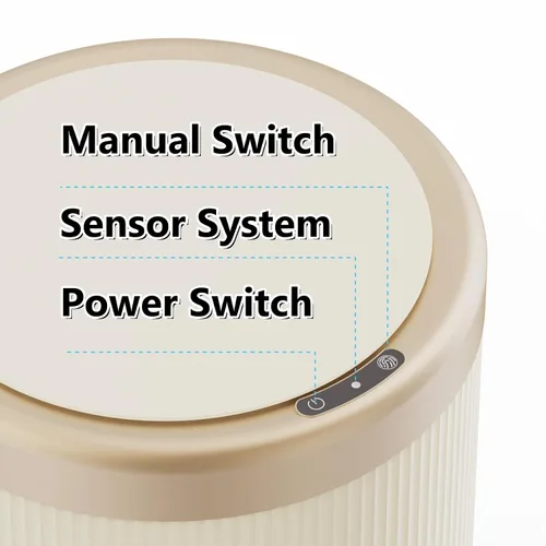 Vista 5 de URALFA Cubo de basura automático con sensor de movimiento para baño con tapa, cubo de basura sin contacto, cubo de basura inteligente a prueba