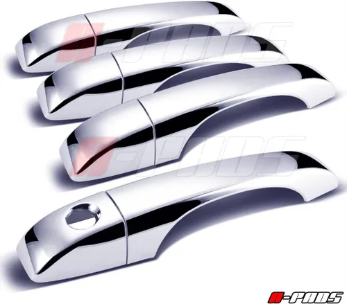 Vista 3 de Compatible con (Solo superponer pegar, NO para SNAP en Reemplazo) Cubierta de Manija de Puerta Cromada para 05-06 07 08 09 2010 Chrysler