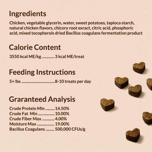 Vista 7 de Get Naked Biteables - Golosinas suaves diarias para perros para la salud digestiva, hechas con harina de pollo real y arroz para una fácil