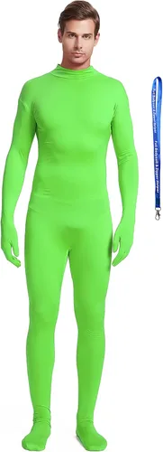 Vista 21 de Overol completo Full Bodysuit con ayudante de cremallera, unisex, para adultos, sin capucha, de Spandex elástico, traje Zentai de cuerpo entero Negro