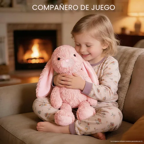 Vista 6 de SuzziPals Almohadilla térmica de conejo rosa calentable y refrigerable para calmar y relajar, peluche de conejo rosa lavanda para molestias