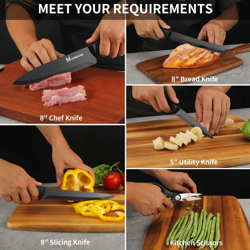 Vista 25 de Cuchillo de chef de 6 pulgadas, cuchillos de cocina, deshuesado de acero inoxidable alemán de alto carbono, cuchillo profesional para carne, aves