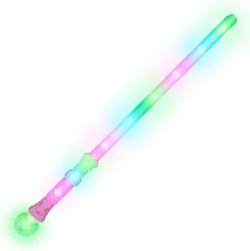 Vista 3 de FlashingBlinkyLights Espadas espaciales de sable con luz LED eléctrica con luz colorida que proyecta la manija de bola de cristal