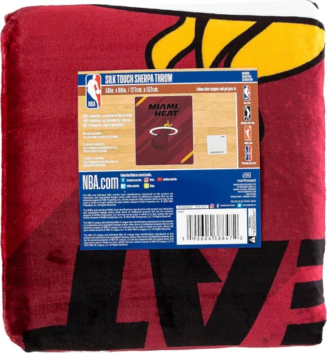 Vista 4 de Northwest NBA Silk Touch - Manta Sherpa de 50 x 60 pulgadas, Miami Heat Velocidad de calor de Miami