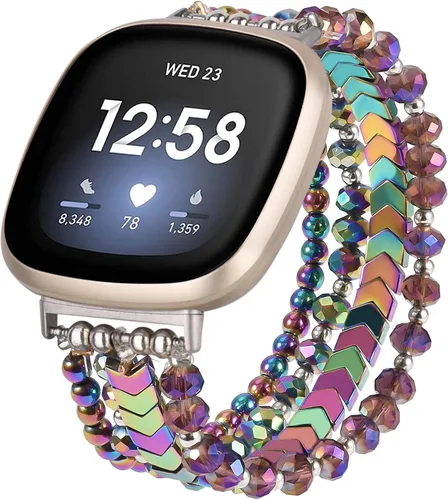 Vista 12 de MOFREE Bracelet Compatible with Fitbit Versa 3/Versa 4 Bands/Fitbit Sense/Sense 2 Bands for Women