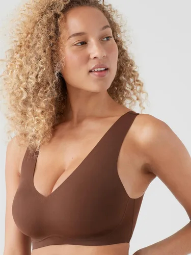 Vista 3 de True & Co Brasier con cuello en V para mujer, Rosado