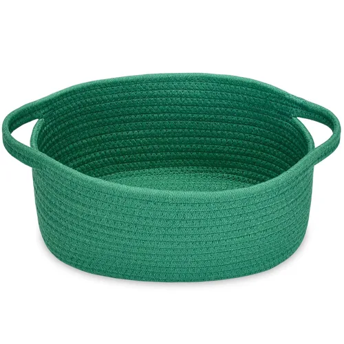 Vista 10 de ABenkle Cesta Pequeña con Asas - Contenedor de Almacenamiento Tejido de Cuerda Decorativo Duradero Cubo Organizador de Estante, Cesta de Regalo