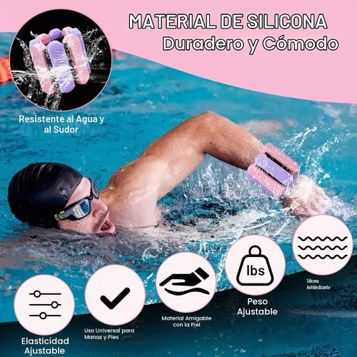 Vista 5 de Juego de 2 pesas para tobillo y muñeca para mujer, pesas ajustables (1 libra cada una), para caminar, yoga, danza, gimnasio