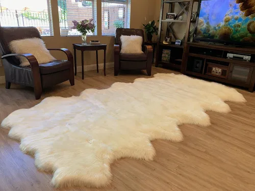 Vista 97 de LAMBZY Alfombra de pelo de oveja sintética, hipoalergénica, súper suave, sedosa para sala de estar, habitación de los niños, sofá