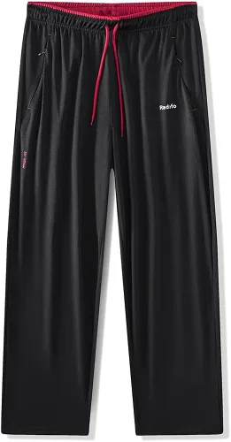 Vista 2 de Radofo Pantalones deportivos para correr, atléticos, casuales, para hombre, ligeros, para entrenamiento, con bolsillos con cremallera, pantalones