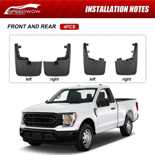 Vista 5 de SPEEDWOW Protector de neumáticos F-150 2015-2020 para barro, sin necesidad de taladrar agujeros (juego de 4)