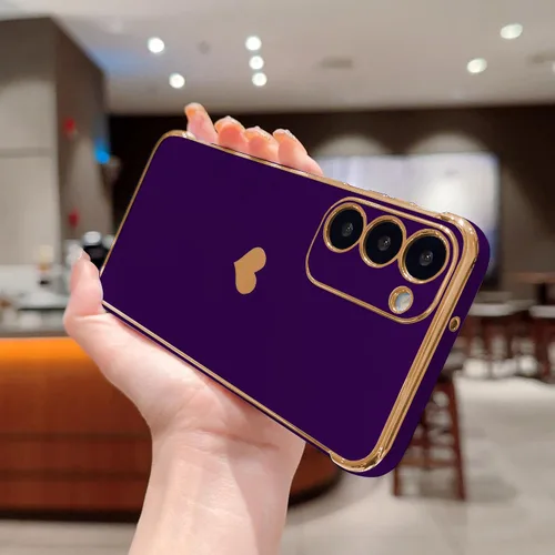 Vista 268 de phylla Funda de teléfono compatible con Samsung Galaxy A12 de 6.5 pulgadas, lindo corazón chapado en oro, elegante funda de lujo para mujer