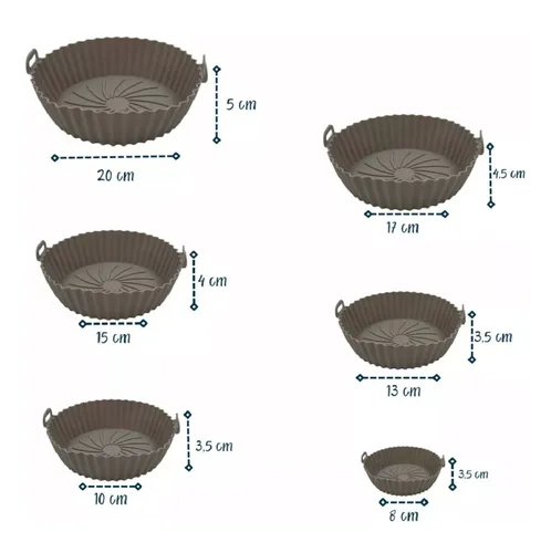 Vista 4 de Set X6 Moldes Silicona Freidoras Aire