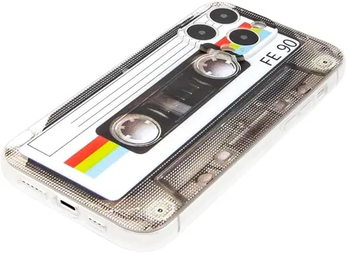 Vista 5 de FAteamll Funda para iPhone 14 Pro Max, acabado mate, resistente, suave, con esquinas reforzadas, TPU suave, parachoques retro, funda de cinta