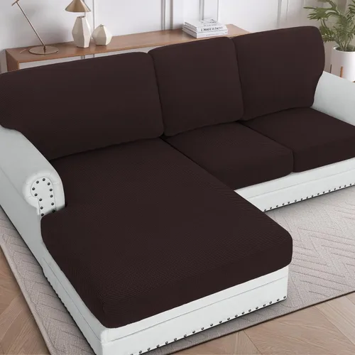 Vista 36 de H.Versailtex - Funda de sofá seccional de 1 pieza, funda deslizante para chaise con forma de L, funda de cojín separada para sofá seccional tanto