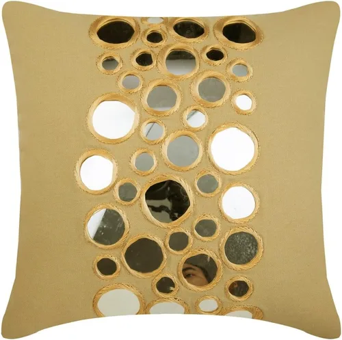 Vista 18 de HomeCentric Funda de almohada geométrica beige, 12 x 12 pulgadas, cuadrado de lino y algodón, círculos contemporáneos de Pascua, círculo de la vida