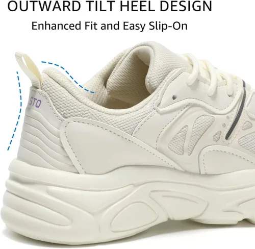 Vista 7 de STQ Zapatos deportivos gruesos para mujer, cómodos zapatos para caminar con Arch Sopport