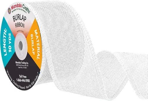 Vista 81 de Mandala Crafts Cinta de arpillera negra de 1.5 pulgadas de ancho para manualidades, rollo de 20 yardas de cinta rústica de arpillera para coronas