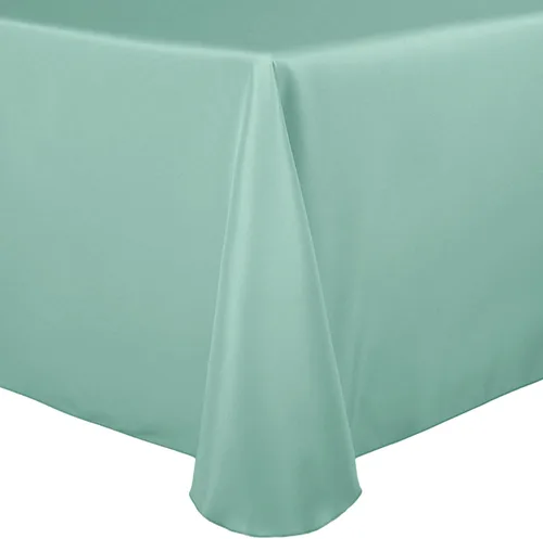 Vista 27 de Ultimate Textile 60 x 102 in Oval Tablecloth Polyester Linen - Machine Washable Stain & Wrinkle Resistant Seamless Design for Dining Events - Aqua