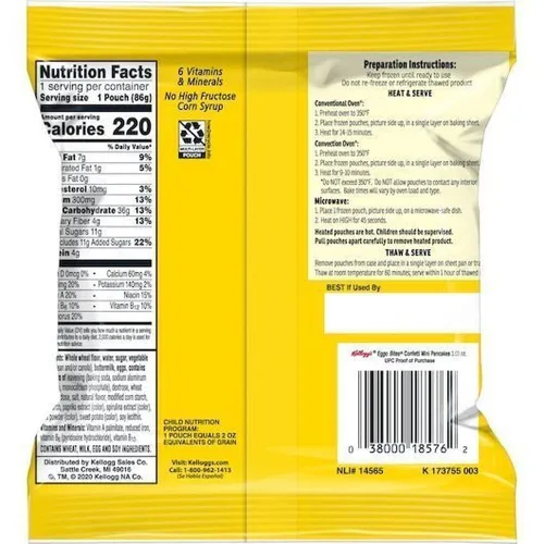 Vista 8 de Kelloggs Eggo Bites Mini Pancakes Confeti, 3.03 onzas - 72 por caja.