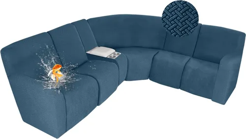 Vista 93 de ALIECOM Fundas 100% impermeables para sofá seccional reclinable, forma de L, elásticas, para esquina, funda para sofá seccional reclinable, lavable