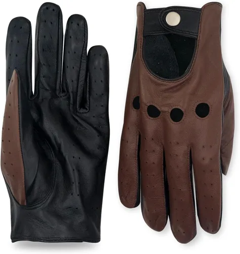 Vista 5 de ZLUXURQ Guantes de conducción profesionales de piel sin forro para hombre, piel de cordero italiana suave y fina