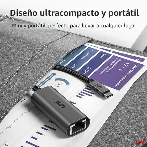 Vista 6 de uni - Adaptador USB C a Ethernet Gris