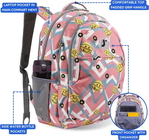 Vista 3 de J World New York Mochila para portátil Cornelia, Baloncesto, Tamaño único, Mochila escolar Cornelia para niños. Linda mochila para laptop para mujer