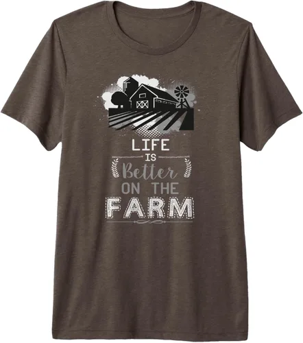 Vista 5 de Camiseta premium Support Local Farming Life Is Better On The Farm, Negro, S
