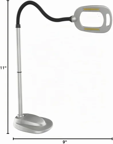 Vista 10 de Fulcrum LIGHT IT 20072-401 lámpara de piso ajustable inalámbrica con 12 LED, con lupa y adaptador