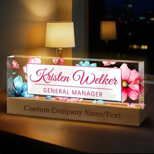 Vista 24 de Regalos personalizados para el día del jefe para hombres y mujeres, placa de nombre personalizada para escritorio, regalos personalizados