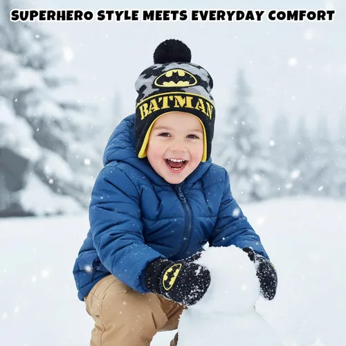 Vista 27 de DC Comics Conjunto de 2 pares de guantes o manoplas de invierno de Batman para niños (niños pequeños)
