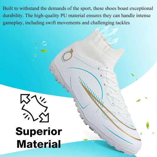 Vista 2 de GRESKY Zapatos de fútbol para hombre y mujer, zapatos de fútbol para niño grande AGTF